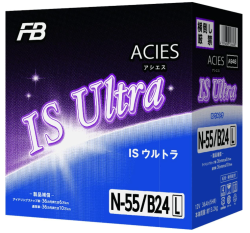 ウルトラバッテリーアシエス(FB：古河電池) アイドリングストップ車用バッテリー N-55 / B24L 充電制御車対応 ブックモールド極板採用