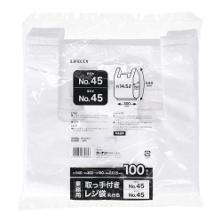 取っ手付き　業務用レジ袋　１００枚西Ｎｏ．４５　東Ｎｏ．４５厚み：0.018ｍｍ